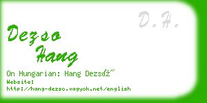 dezso hang business card